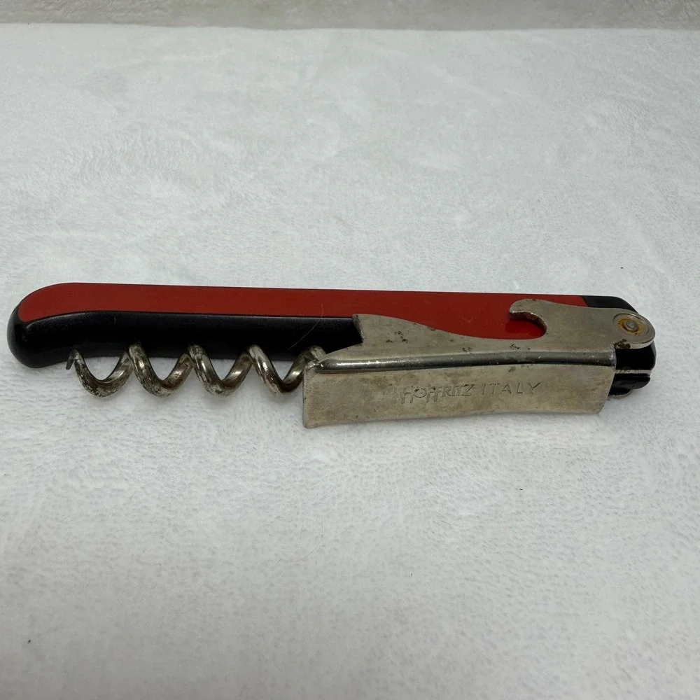 VTG Hoffritz Waiters Corkscrew Wine‎ Bottle Opener Red Multi Tool Made in Italy